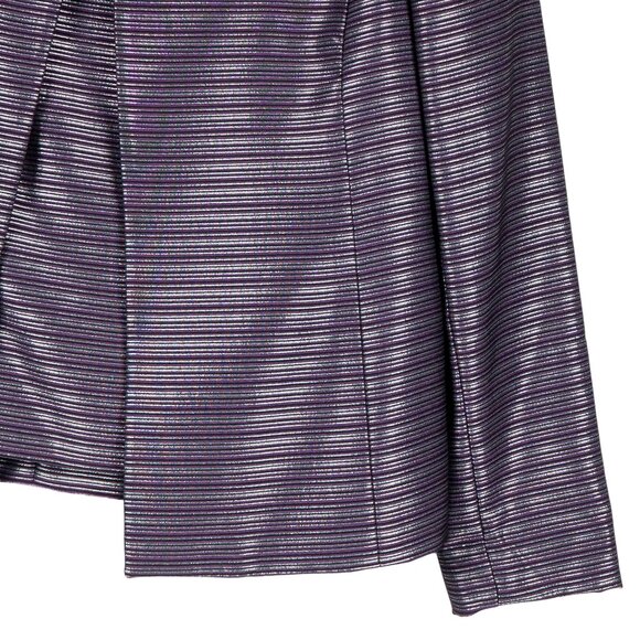 Kasper Blazer Jacket Tank Set 6 Women Purple Silver Striped Career Metallic - Picture 2 of 9